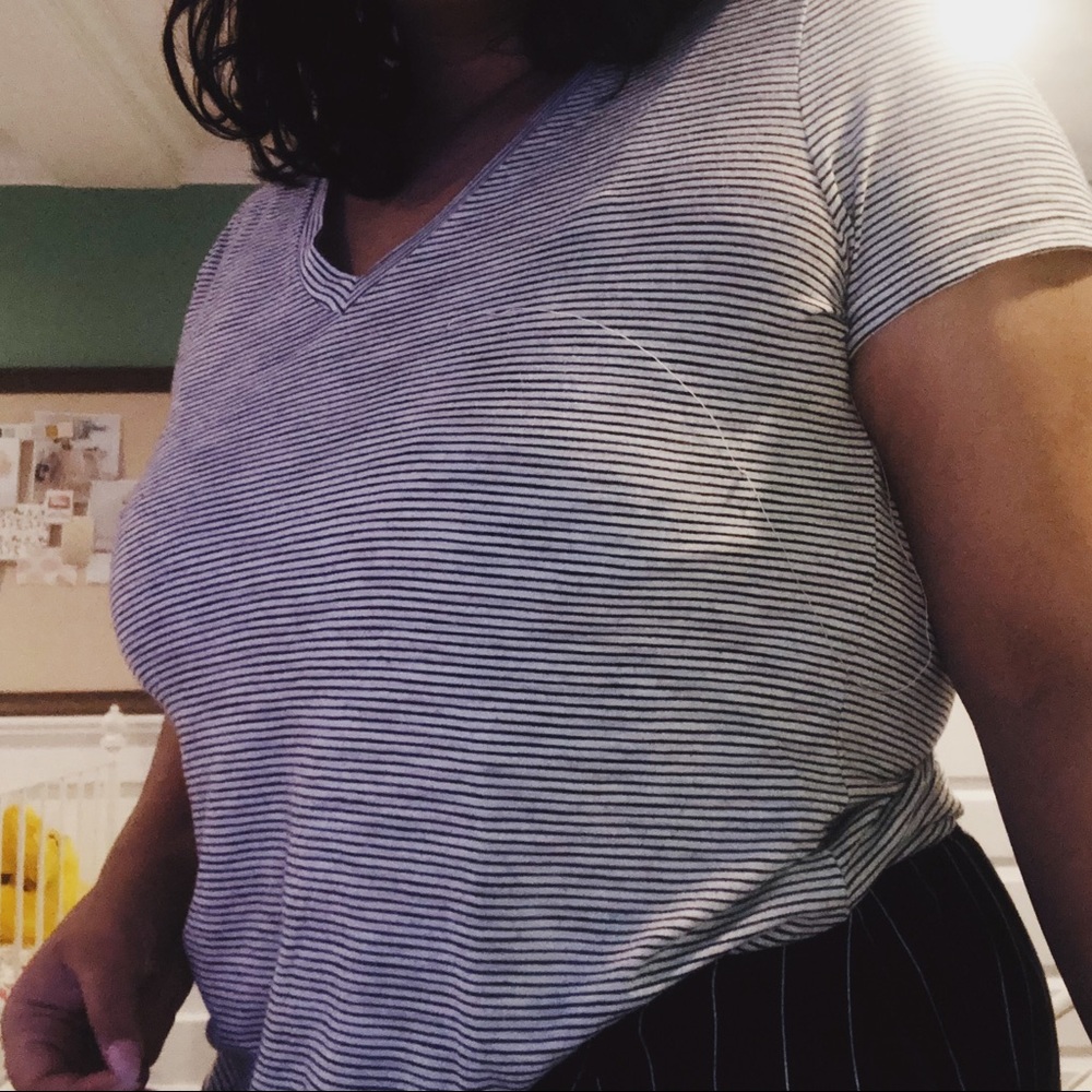 Striped v-neck